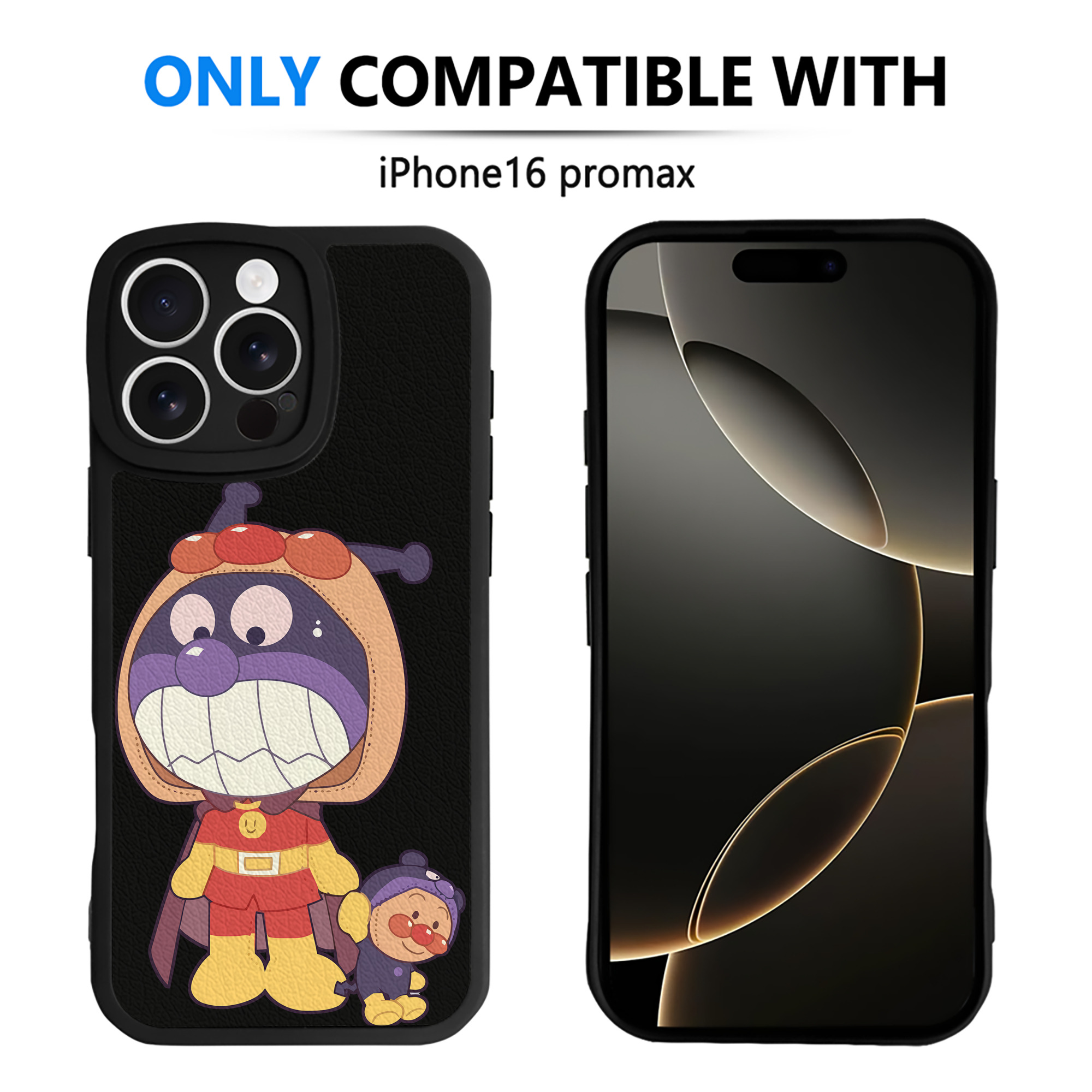 （画像用） アンパンマン Anpanman 【iPhone 16シリーズ対応】シリコンスマホケース（レザー調） 材質：シリコン